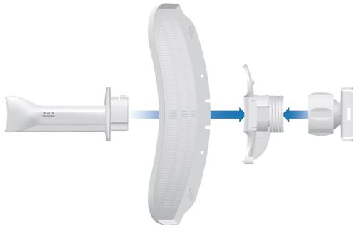 Simply snap the feed, antenna panels, rear housing, and ball joint mount together for a secure, solid assembly.